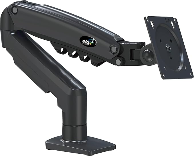 Suporte Articulado de Mesa, Pistão a Gás, Design Compacto e Retrátil, Ergonômico, Monitores 17'' a 35'', 2kg a 9kg, Preto, F80N, ELG