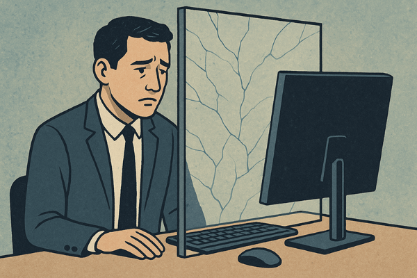 Sintomas de cinismo e despersonalização do burnout, mostrando distanciamento do trabalho.