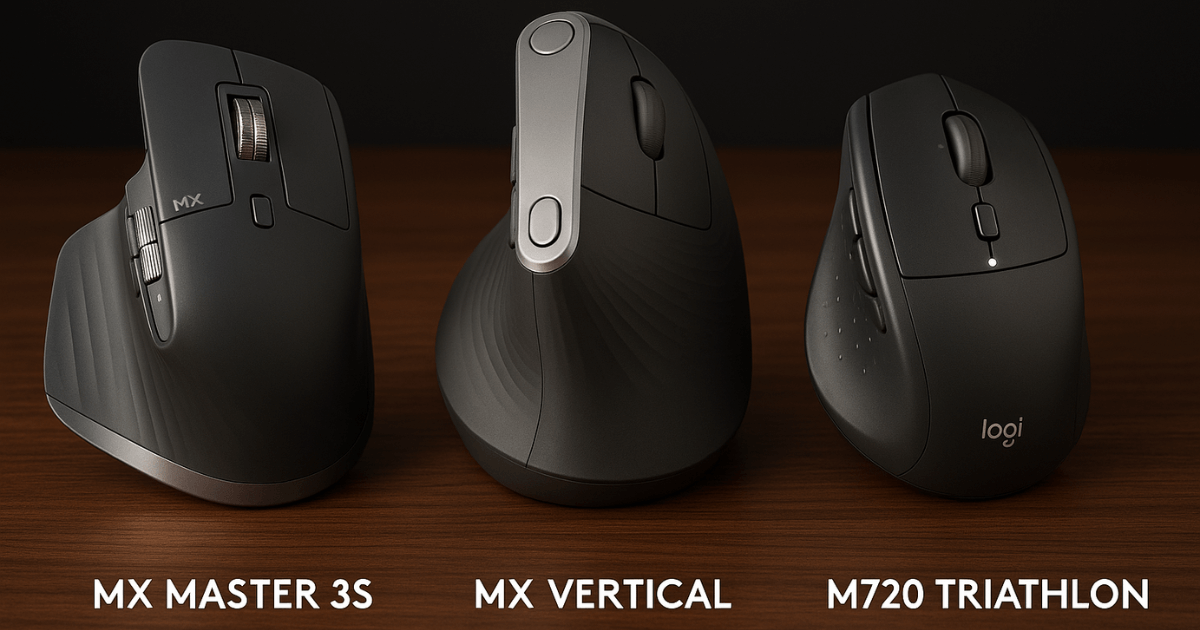 três dos melhores mouses ergonômicos do mercado.