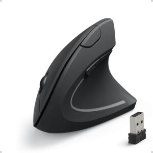 Anker Mouse óptico ergonômico vertical 2.4G, 800/1200/1600 DPI, 5 botões para laptop, desktop, PC, MacBook – Preto, um dos melhores mouses ergonômicos do mercado