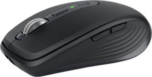 Mouse sem fio Logitech MX Anywhere 3S Compacto, Rolagem rápida, Uso em Qualquer Superfície, Clique Silencioso, Botões programáveis, Recarregável, Conexão Bluetooth - Grafite, um dos melhores mouses ergonômicos do mercado