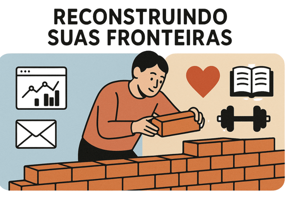 Ilustração sobre a importância de reconstruir as fronteiras entre trabalho e vida pessoal para se recuperar do burnout.