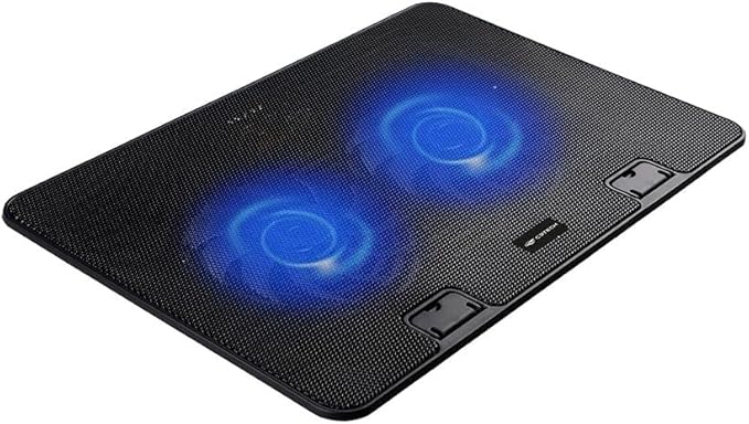 C3Tech Base para Notebook NBC-50BK 15,6" Refrigerada com 2 Coolers, Led de Iluminacao Azul, Inclinacao Ajustável em 5 niveis, com USB, cor Preta
