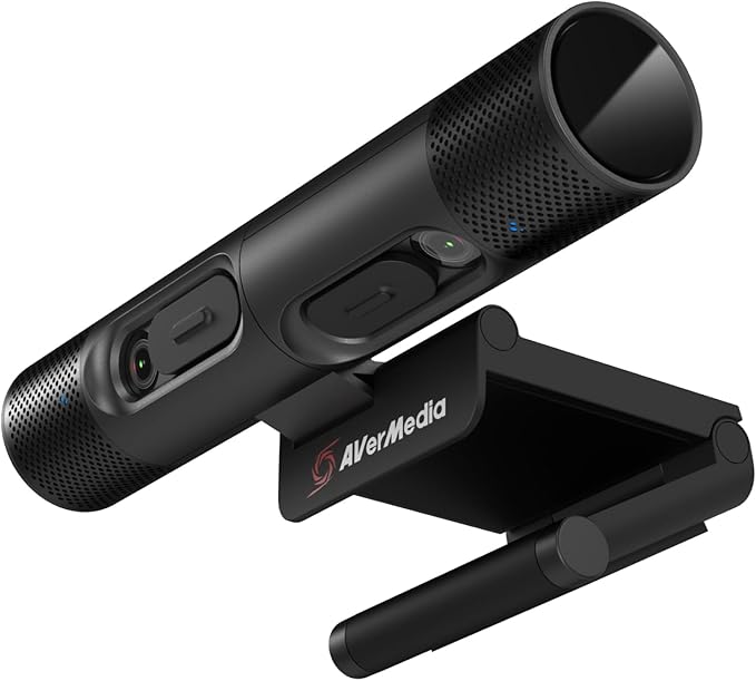AVerMedia PW313D DualCam, webcam 2 em 1 para aprendizagem remota, reuniões de conferência e hospedagem, 2 câmeras e microfones de foco automático, funciona com zoom, equipes e Skype, compatível com TAA/NDAA.