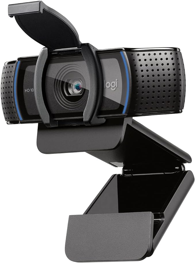 Webcam Full HD Logitech C920s com Microfone Embutido e Proteção de Privacidade para Chamadas e Gravações em Video Widescreen 1080p - Compatível com Logitech Capture. Uma das melhores webcams