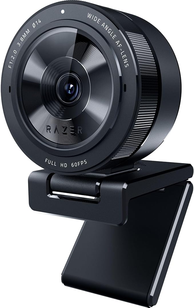 Webcam Razer Kiyo Pro Streaming: 1080p 60fps não comprimido, sensor de luz adaptável de alto desempenho - habilitado para HDR- lente grande angular com FOV ajustável - USB 3.0 Lightning-Fast. Uma das melhores webcams